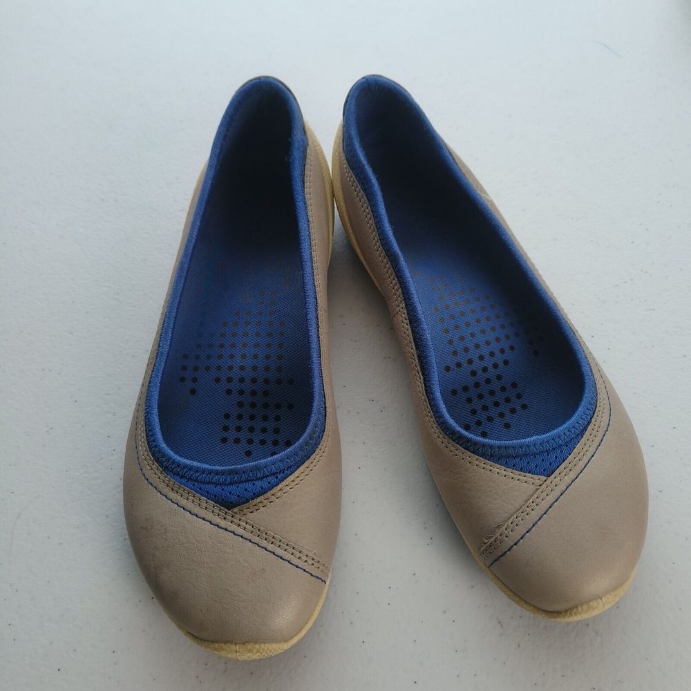 ECCO 'Biom Lite' gray and blue leather ballerinas Woman 6-6.5(eur 37) ballerina